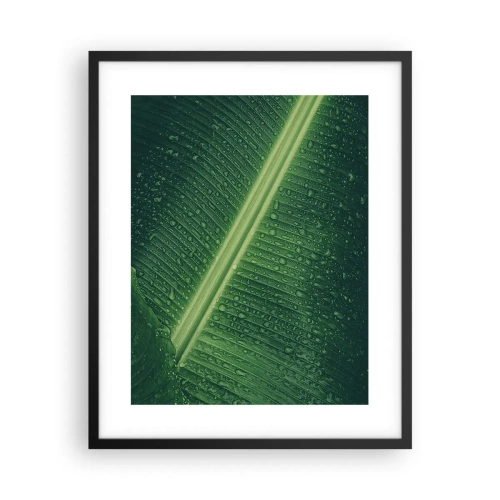Póster en marco negro - Estructura del verde - 40x50 cm