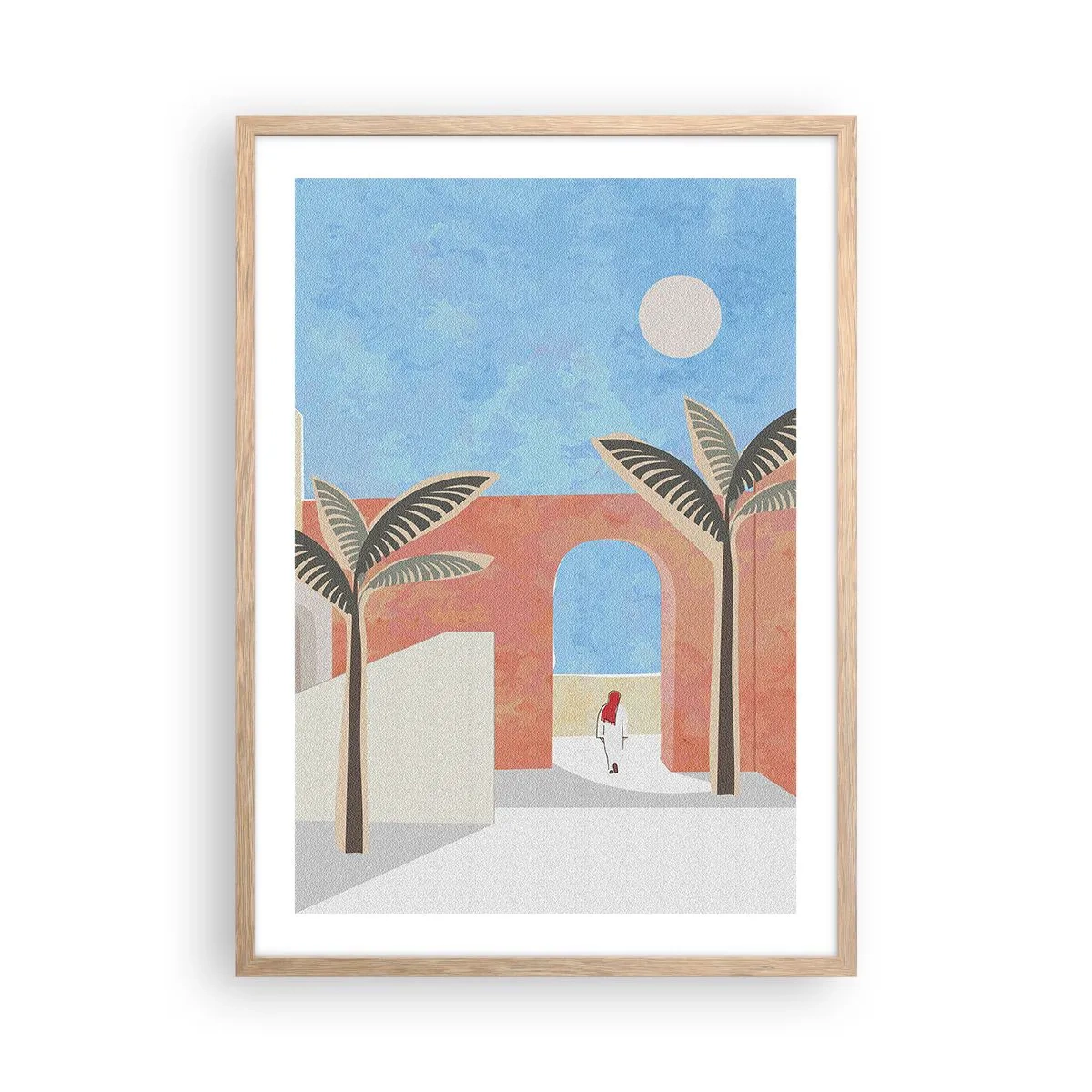 Póster en marco roble claro - Un día árabe - 50x70 cm