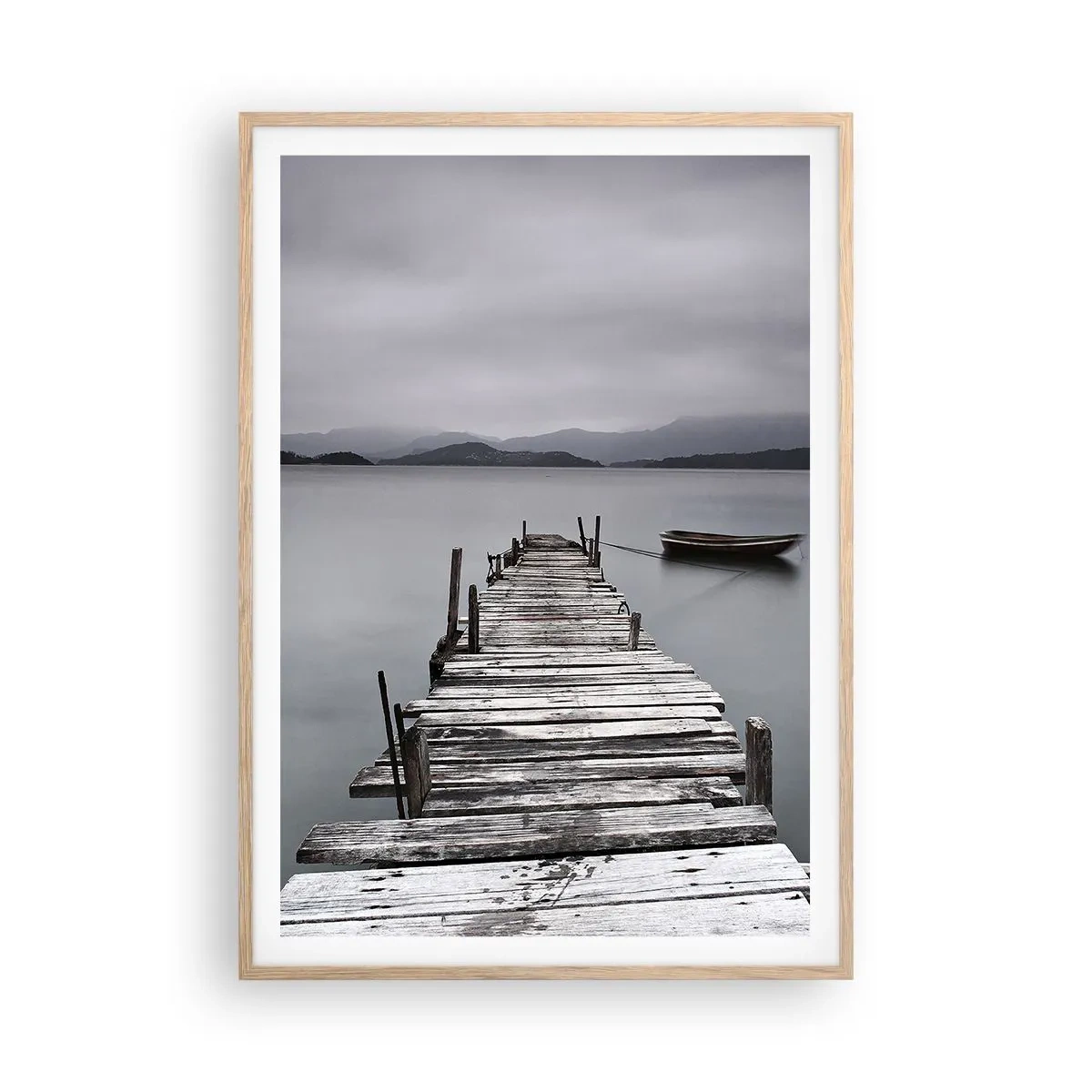 Póster en marco roble claro - Mañana partimos - 70x100 cm