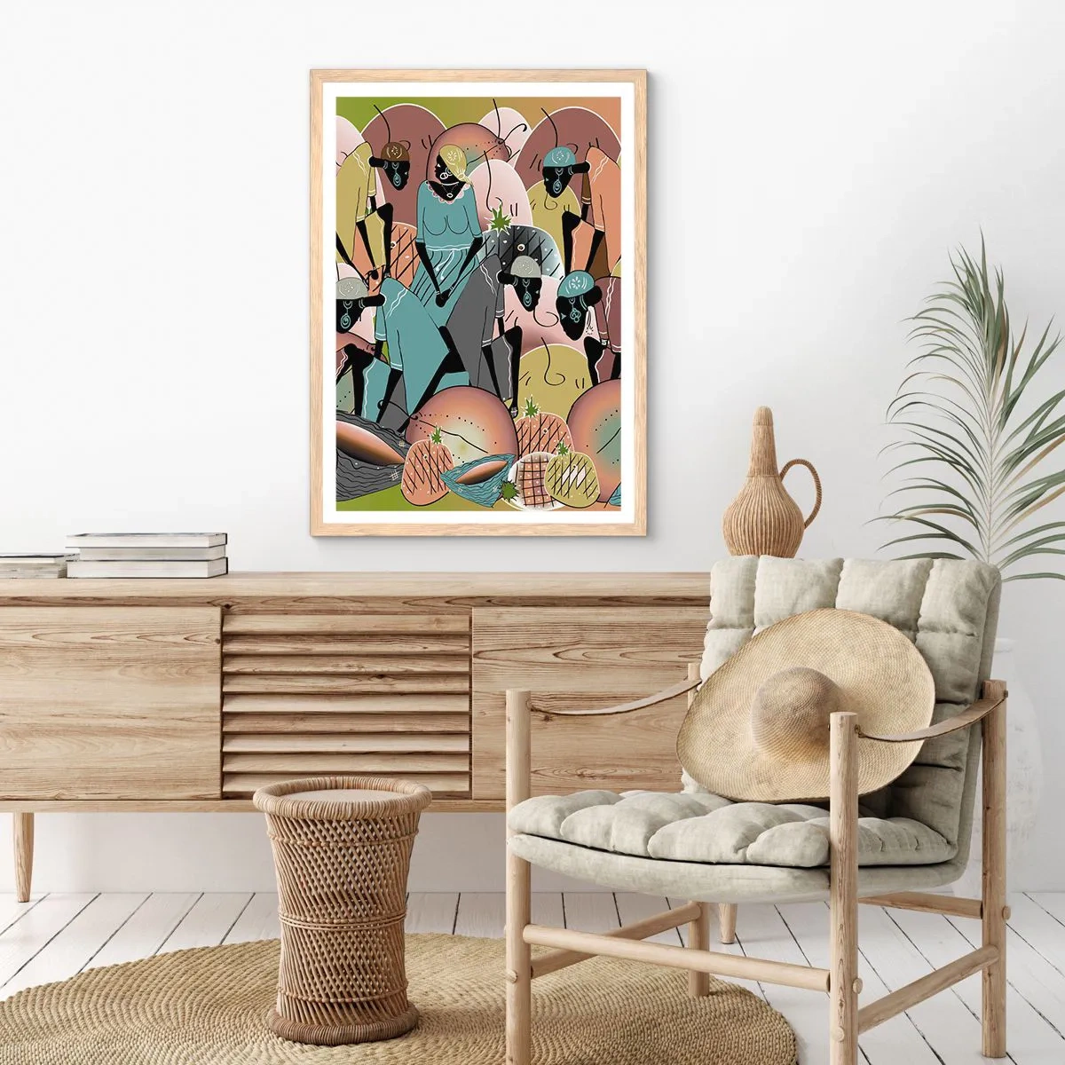 Póster en marco roble claro - Se avecina una gran celebración - 40x50 cm