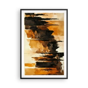 Póster en marco negro - Armonía de negro y oro - 61x91 cm