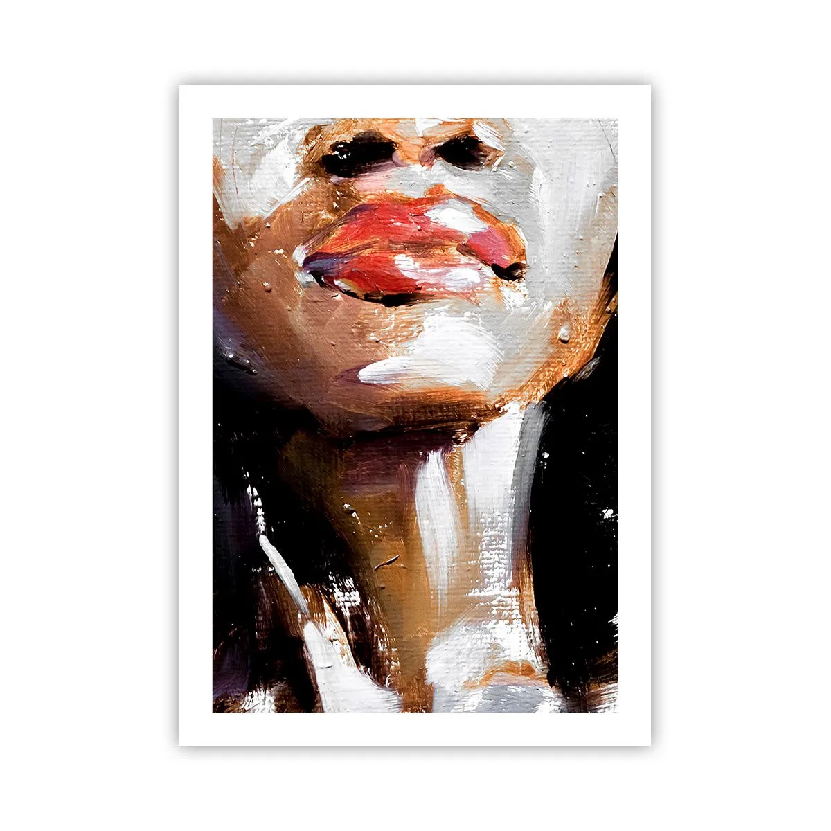 Póster - Retrato abstracto de una mujer con labios rojos. - 50x70cm - Orgullo sin prejuicios - Decoración de pared moderna para salón y dormitorio ARTTOR