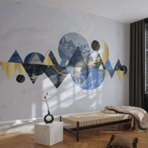 Fotomural Autadhesivo Deluxe Sticker - Paisaje geométrico - Abstracción, Montañas, Pedazo - 250x175 cm