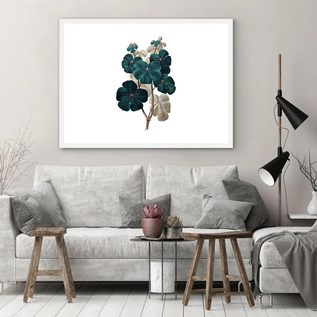 Póster en marco blanco - De un viejo herbario - 70x50 cm