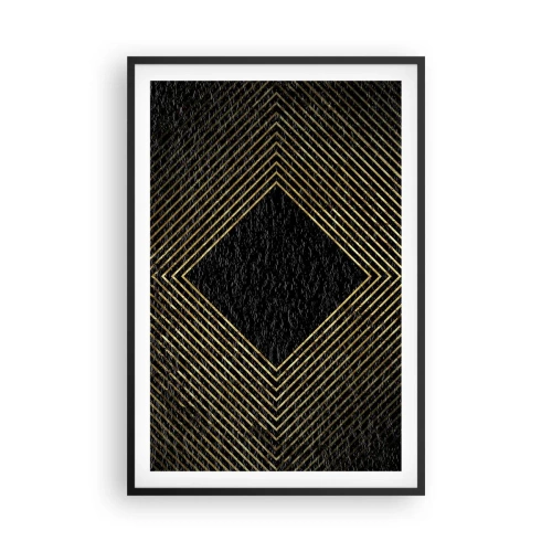 Póster en marco negro - Geometría al estilo glamour - 61x91 cm