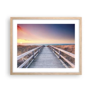 Póster en marco roble claro - Aurora vespertina del Báltico - 50x40 cm