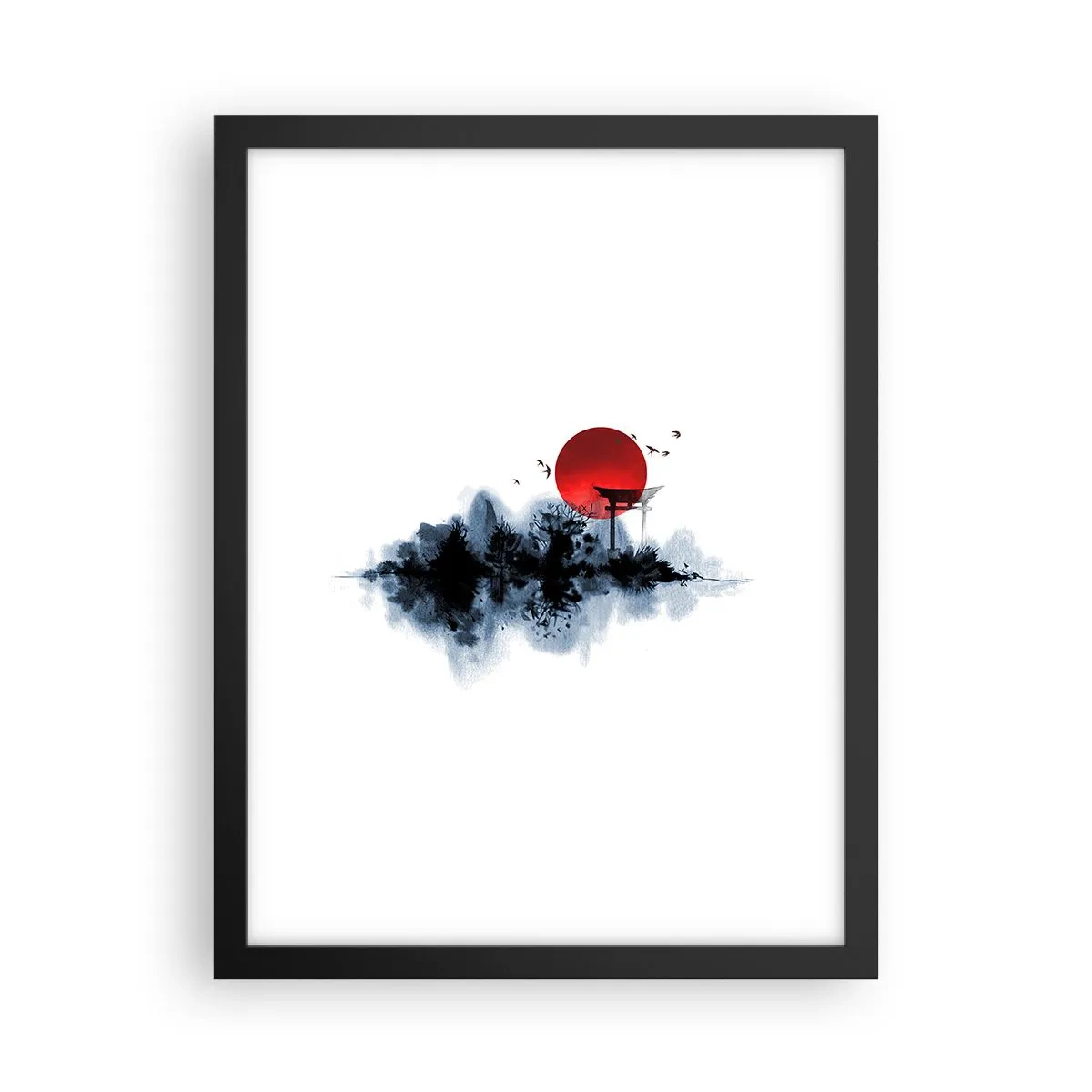Póster en marco negro - Visión japonesa - 30x40 cm