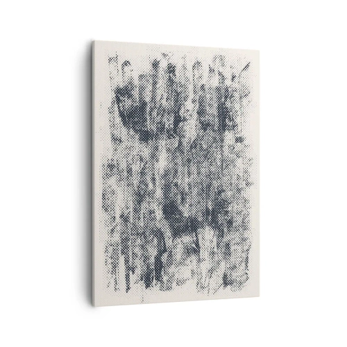 Cuadro sobre lienzo - Impresión de Imagen - Composición abstracta brumosa en tonos grises - 50x70cm - Composición brumosa - Decoración de pared moderna para salón y dormitorio ARTTOR