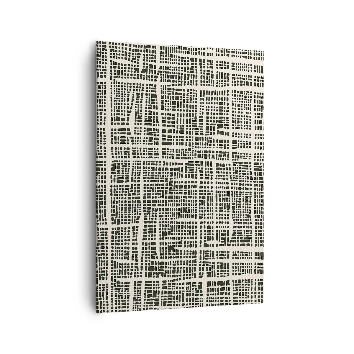 Cuadro sobre lienzo - Impresión de Imagen - Un patrón geométrico que se asemeja a una cuadrícula sobre un fondo claro. - 70x100cm - Composición del tejido - Decoración de pared moderna para salón y dormitorio ARTTOR