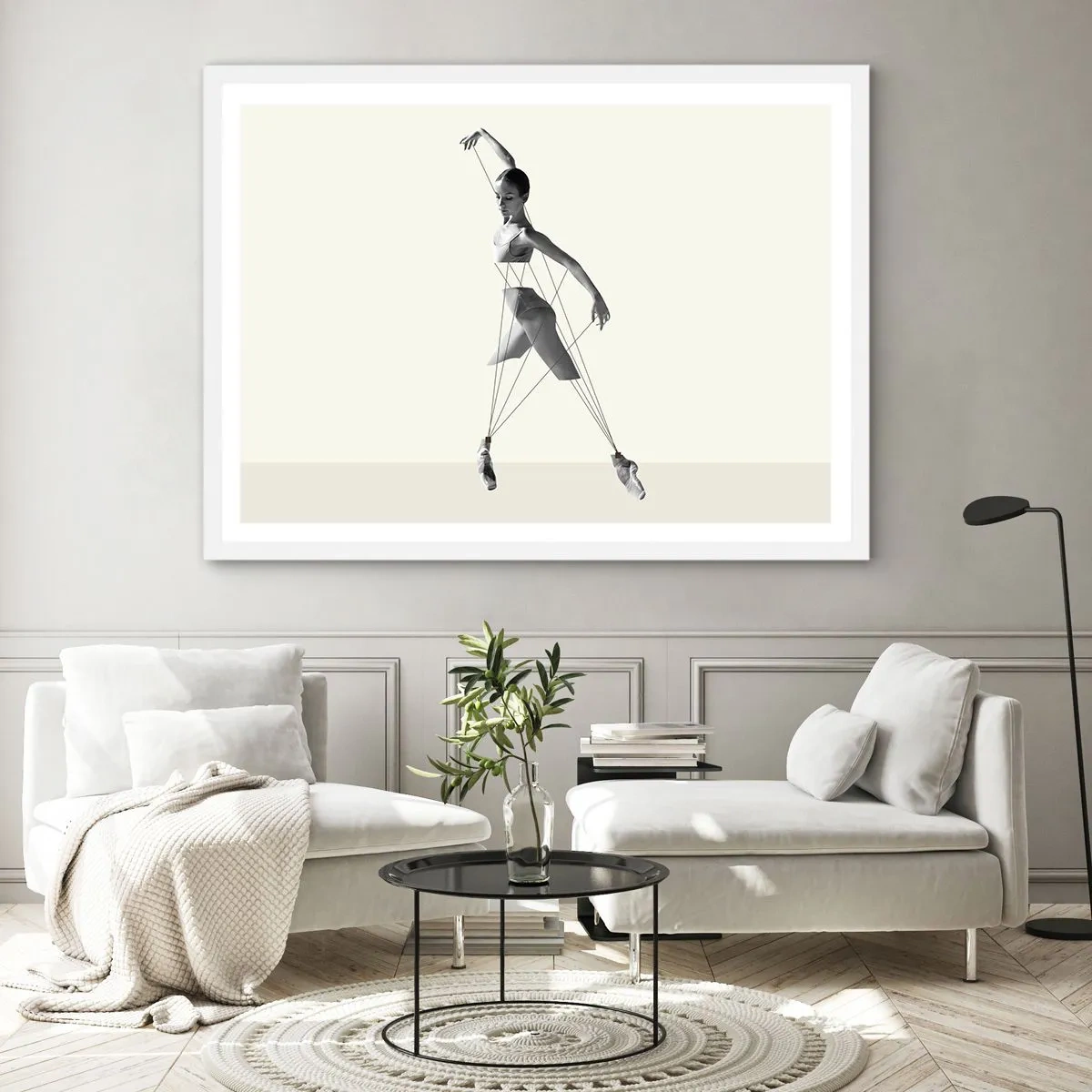 Póster en marco blanco - Títere de sí misma - 100x70 cm