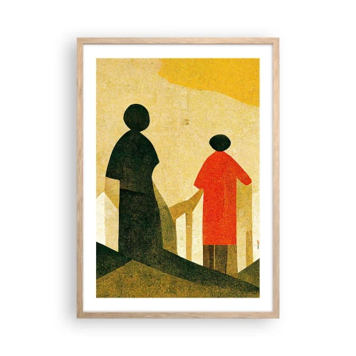 Póster en marco roble claro - Todavía lejos del destino - 50x70 cm