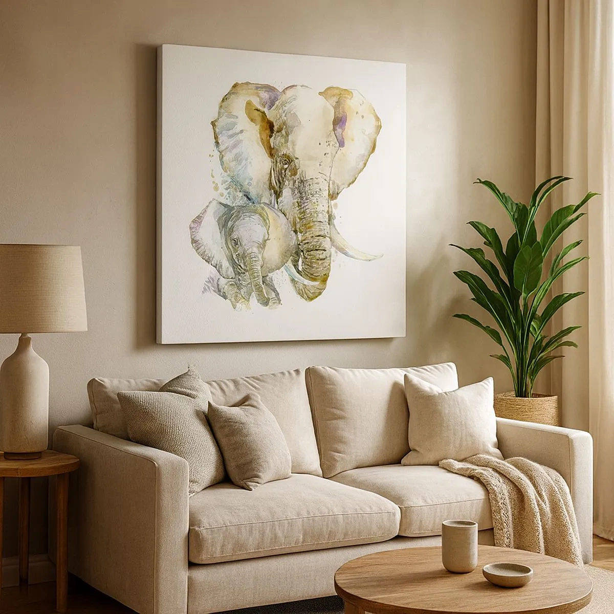 Cuadro sobre lienzo - Impresión de Imagen - Con nadie como con la madre - 30x30 cm