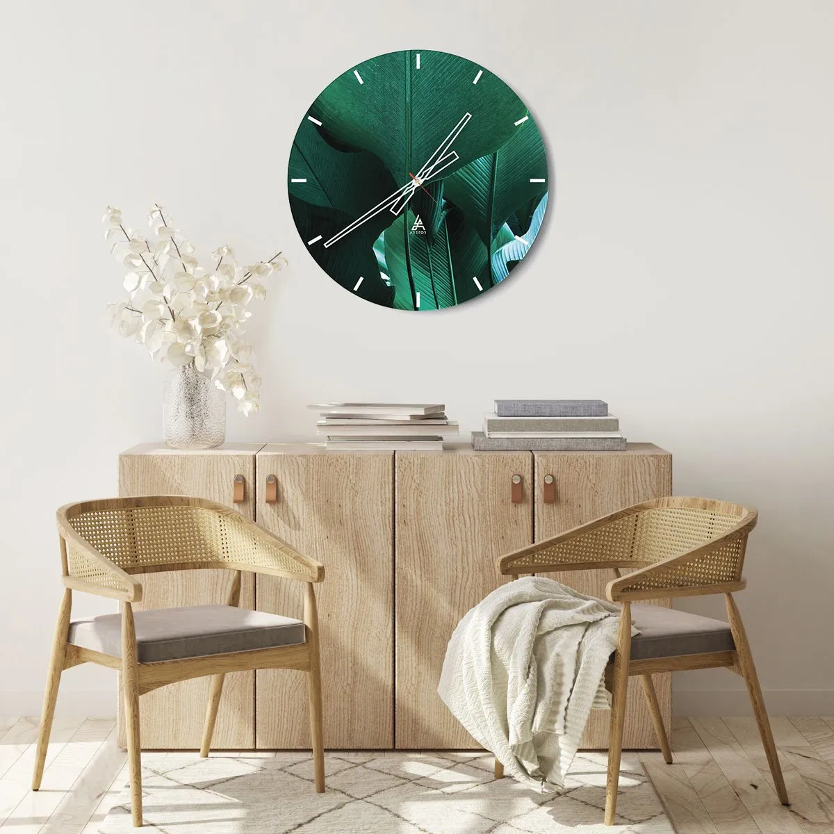 Reloj de pared - Reloj de vidrio - De cara a la luz - 40x40 cm