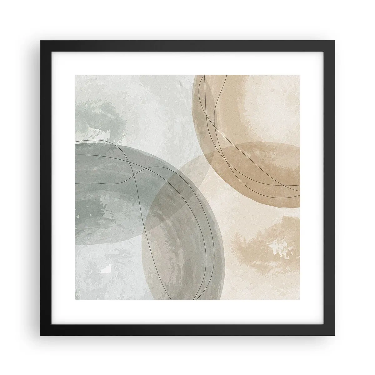 Póster en marco negro - Mundos que se entrecruzan - 40x40 cm