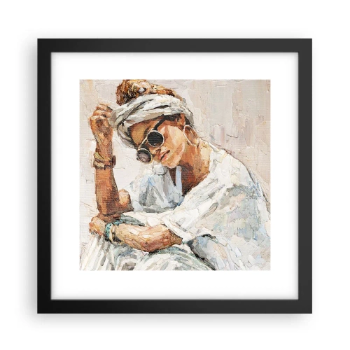 Póster en marco negro - Retrato a pleno sol - 30x30 cm