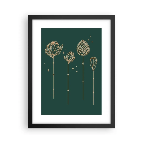Póster en marco negro - La familia vegetal - 30x40 cm