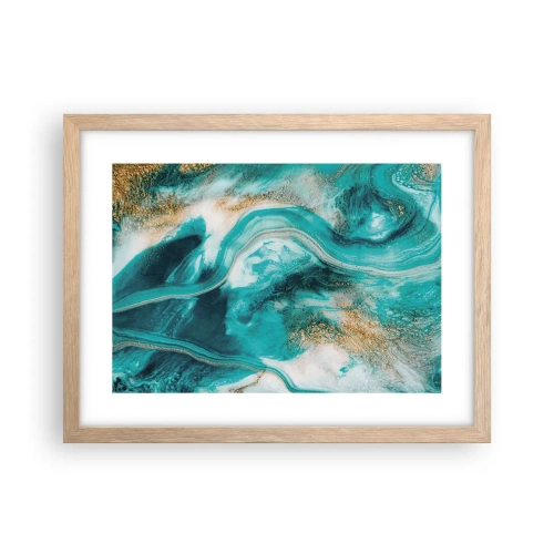 Póster en marco roble claro - Río de oro - 40x30 cm