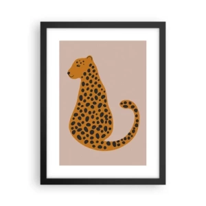 Póster en marco negro - El estampado de leopardo está de moda - 30x40 cm