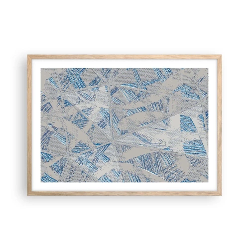 Póster en marco roble claro - En un laberinto gris azulado - 70x50 cm