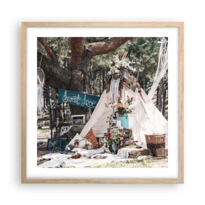 Póster en marco roble claro - Amor exótico - 50x50 cm