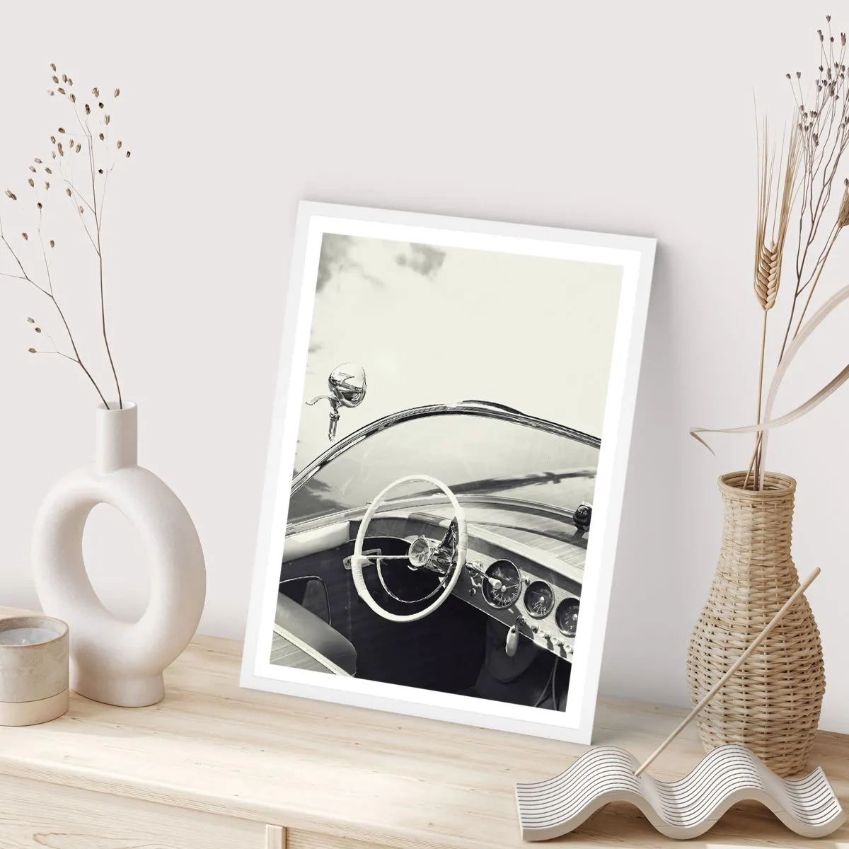 Póster en marco blanco - Tiempo para los ricos - 30x40 cm