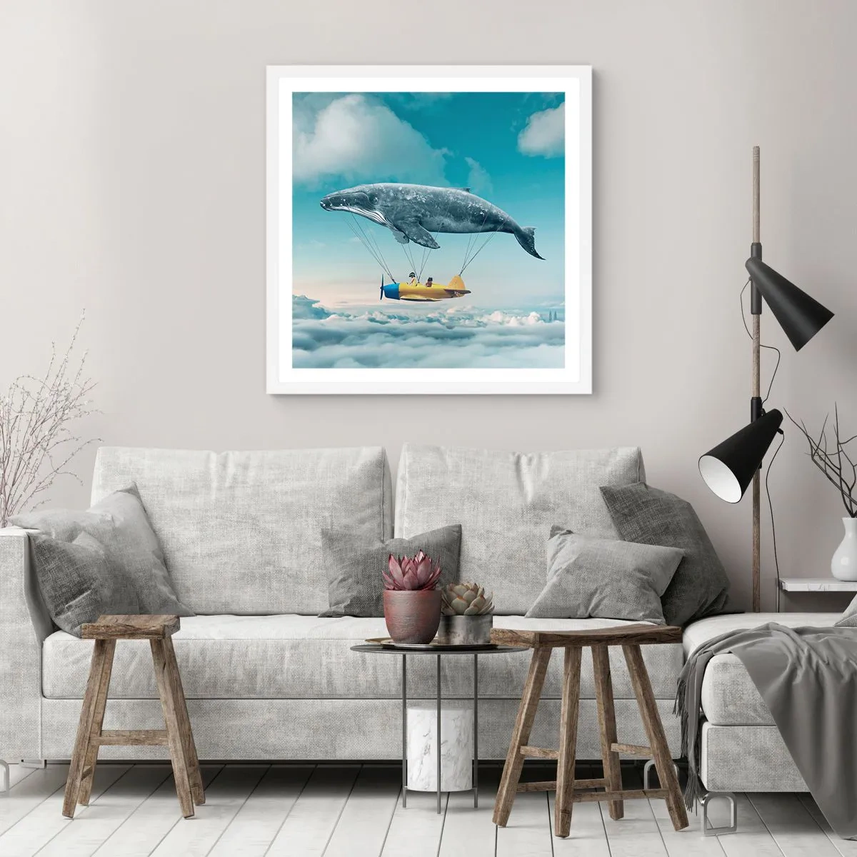 Póster en marco blanco - ¿Por qué no? - 40x40 cm