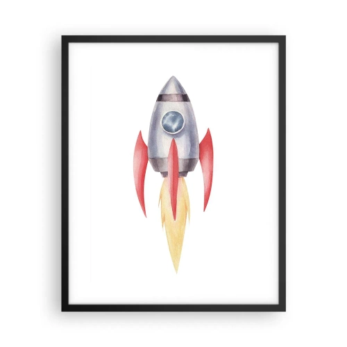 Póster en marco negro - Más alto, más rápido, más lejos - 40x50 cm