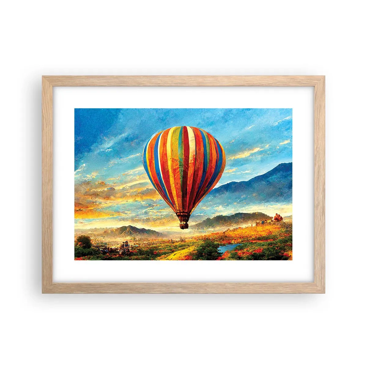 Póster en marco roble claro - En silencio se ve el horizonte - 40x30 cm