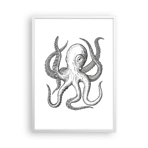 Póster en marco blanco - Bailando con olas - 50x70 cm