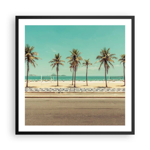 Póster en marco negro - En la playa - 60x60 cm