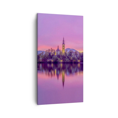 Cuadro sobre lienzo - Impresión de Imagen - Isla de cuento de hadas al atardecer  - 45x80 cm