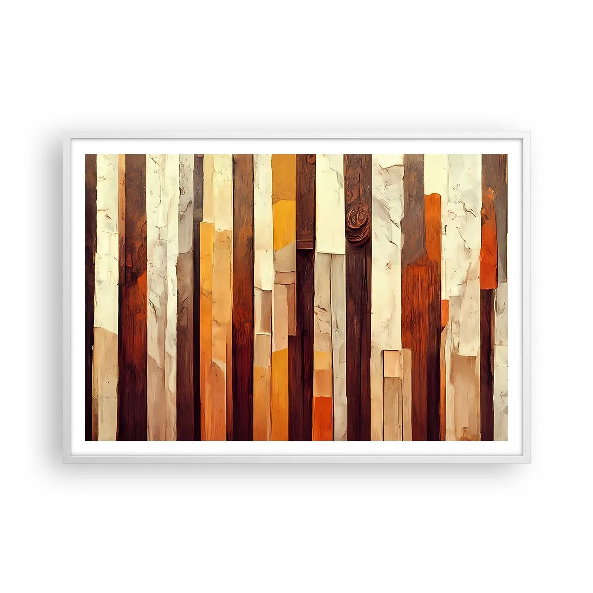 Póster en marco blanco - Himno de los árboles del bosque - 100x70 cm