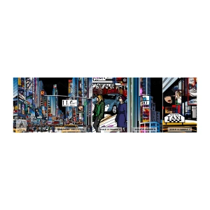 Muestra de fotomural autoadhesivo Deluxe Sticker - Noche de cómic - Ciudad, Arquitectura, Nueva York - 100x30 cm