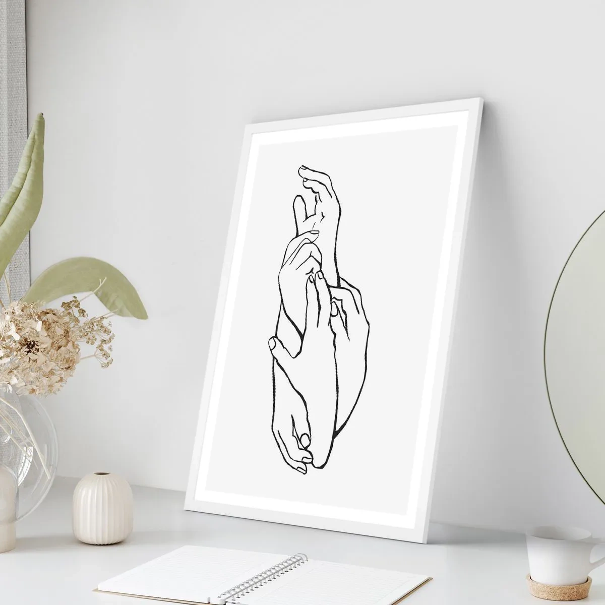 Póster en marco blanco - El tacto - 40x50 cm