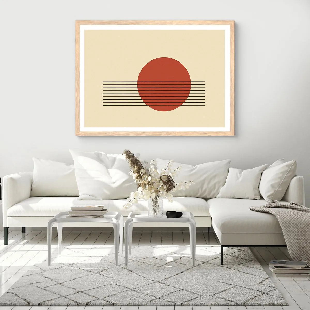 Póster en marco roble claro - Cruzando el círculo - 70x50 cm