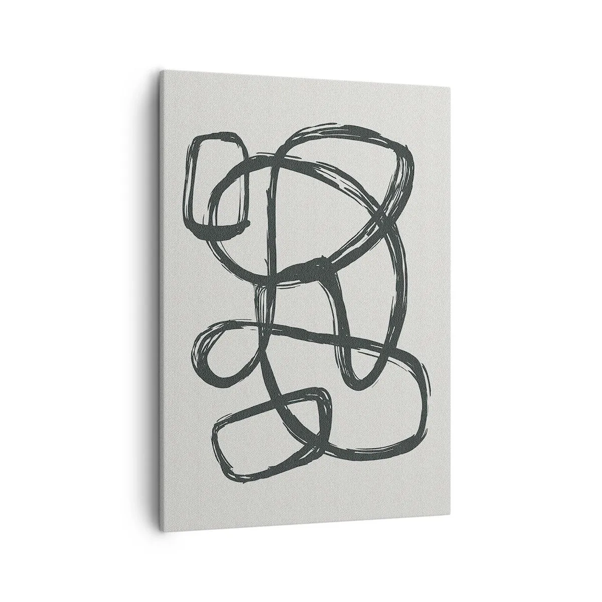 Cuadro sobre lienzo - Impresión de Imagen - Líneas abstractas que crean formas libres sobre un fondo claro - 50x70cm - Abstracción en bucle - Decoración de pared moderna para salón y dormitorio ARTTOR