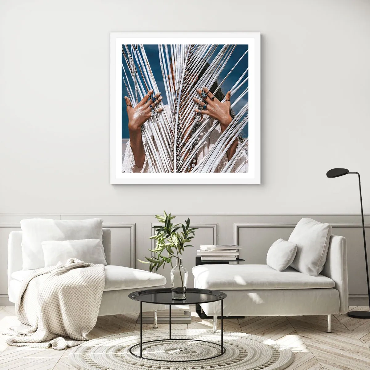 Póster en marco blanco - ¿La mujer chamana? - 40x40 cm