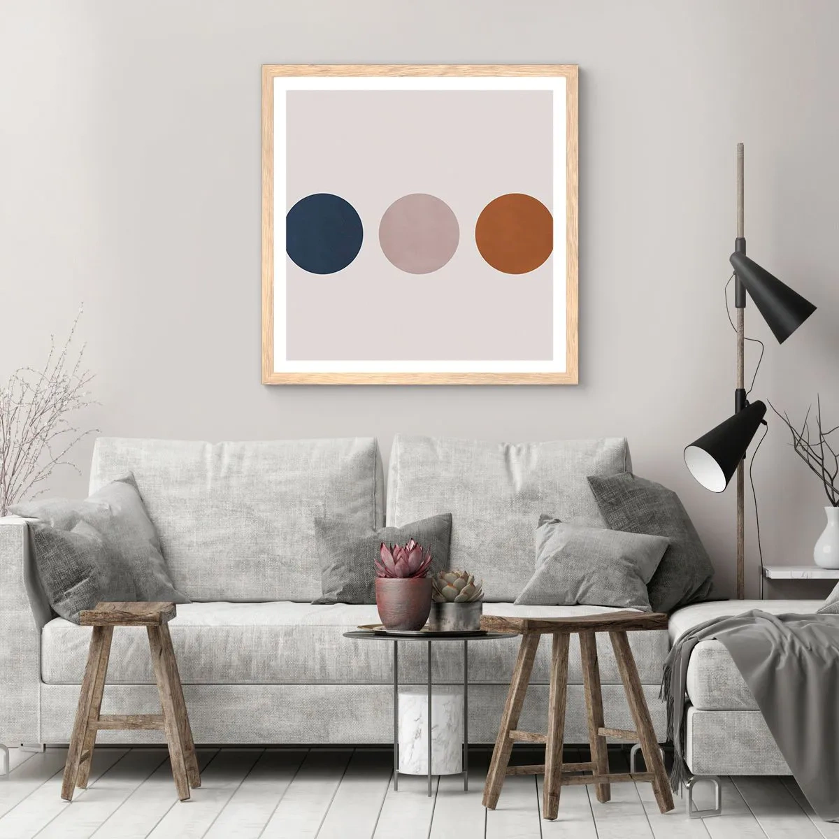 Póster en marco roble claro - Símbolo de perfección - 40x40 cm