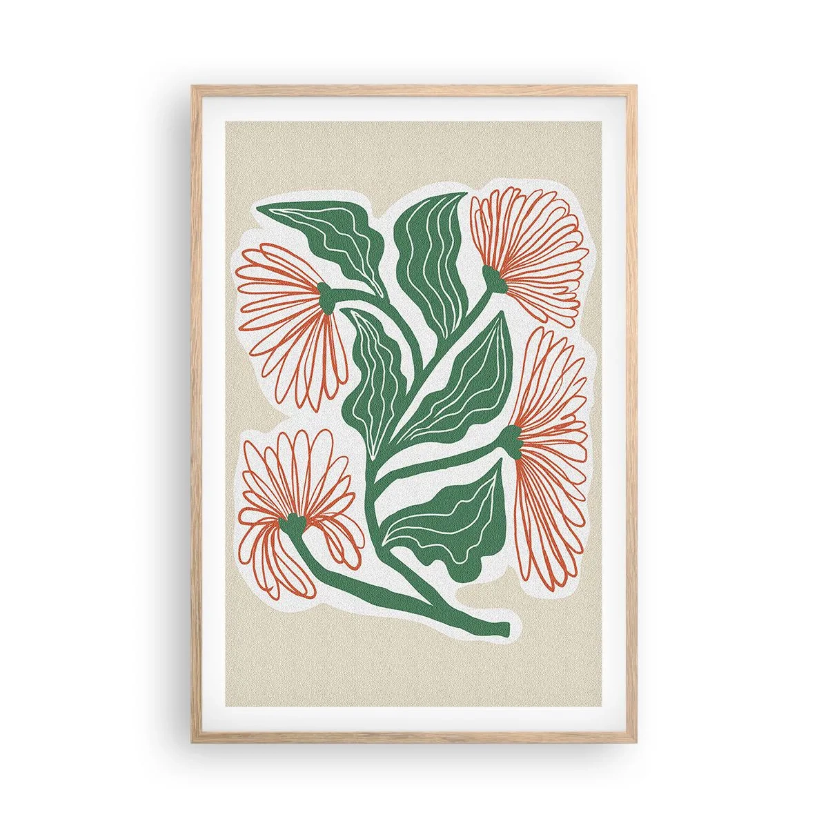 Póster en marco roble claro - Folclórico y moderno - 61x91 cm