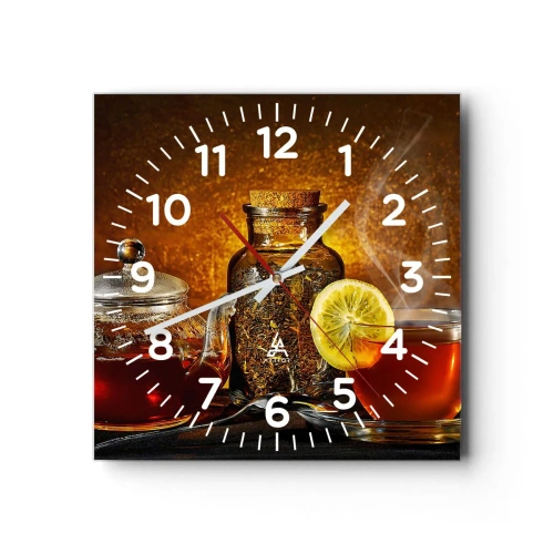 Reloj de pared - Reloj de vidrio - Al estilo de los maestros holandeses - 30x30 cm