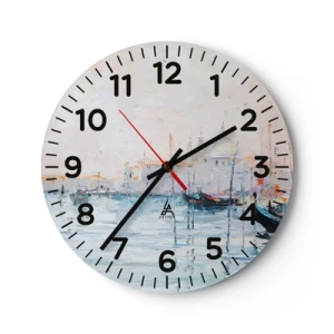 Reloj de pared - Reloj de vidrio - Más allá del agua, más allá de la niebla - 30x30 cm