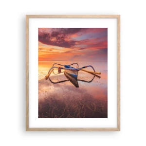 Póster en marco roble claro - Calma de una tarde tropical - 40x50 cm