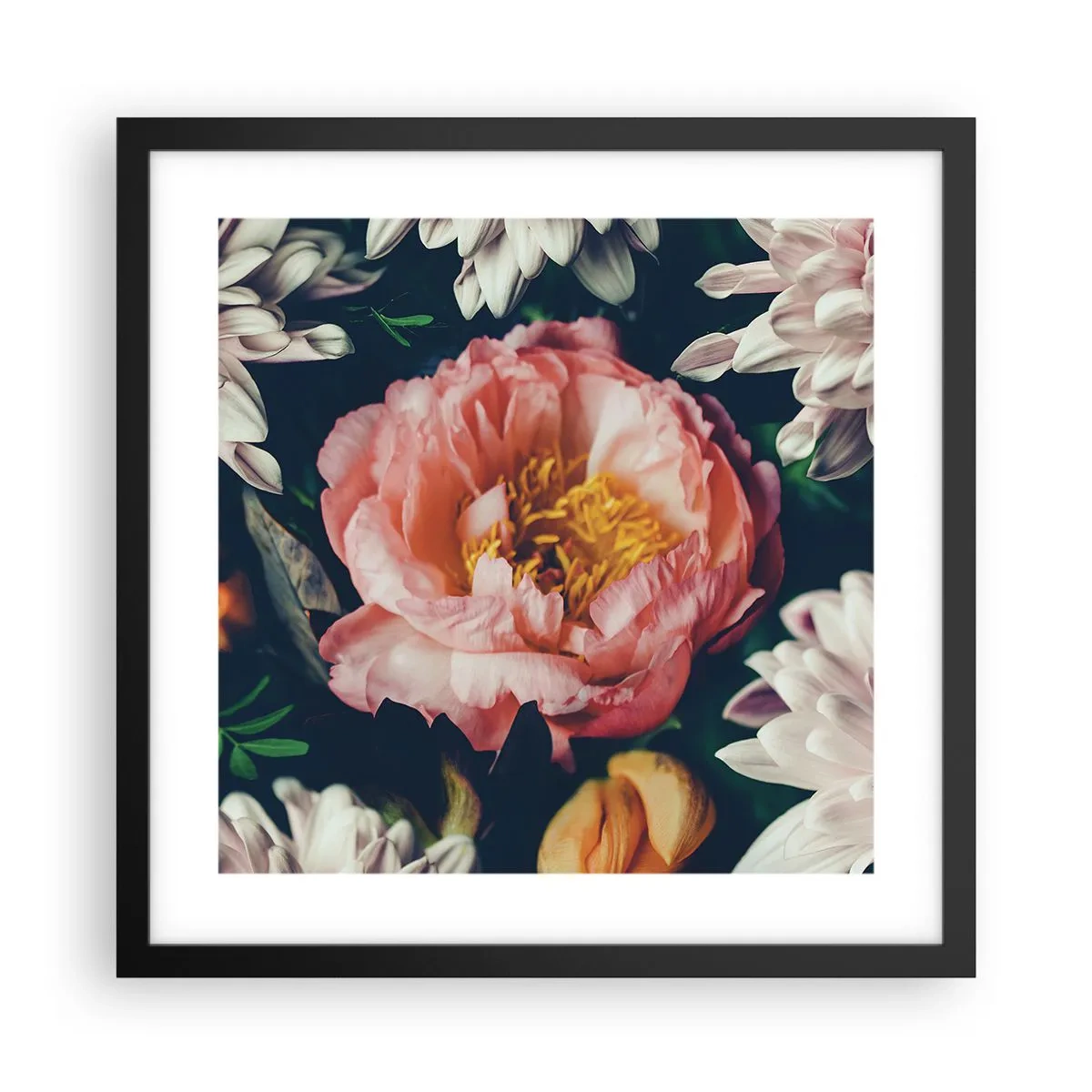 Póster en marco negro - Con esplendor barroco - 40x40 cm