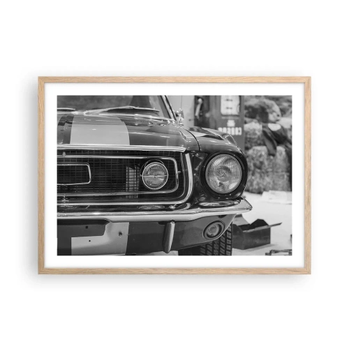 Póster en marco roble claro - Paseo rudo - 70x50 cm