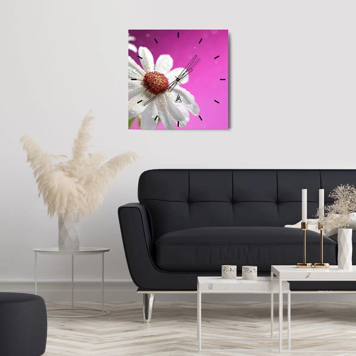 Reloj de pared - Reloj de vidrio - Modesto en su belleza - 30x30 cm