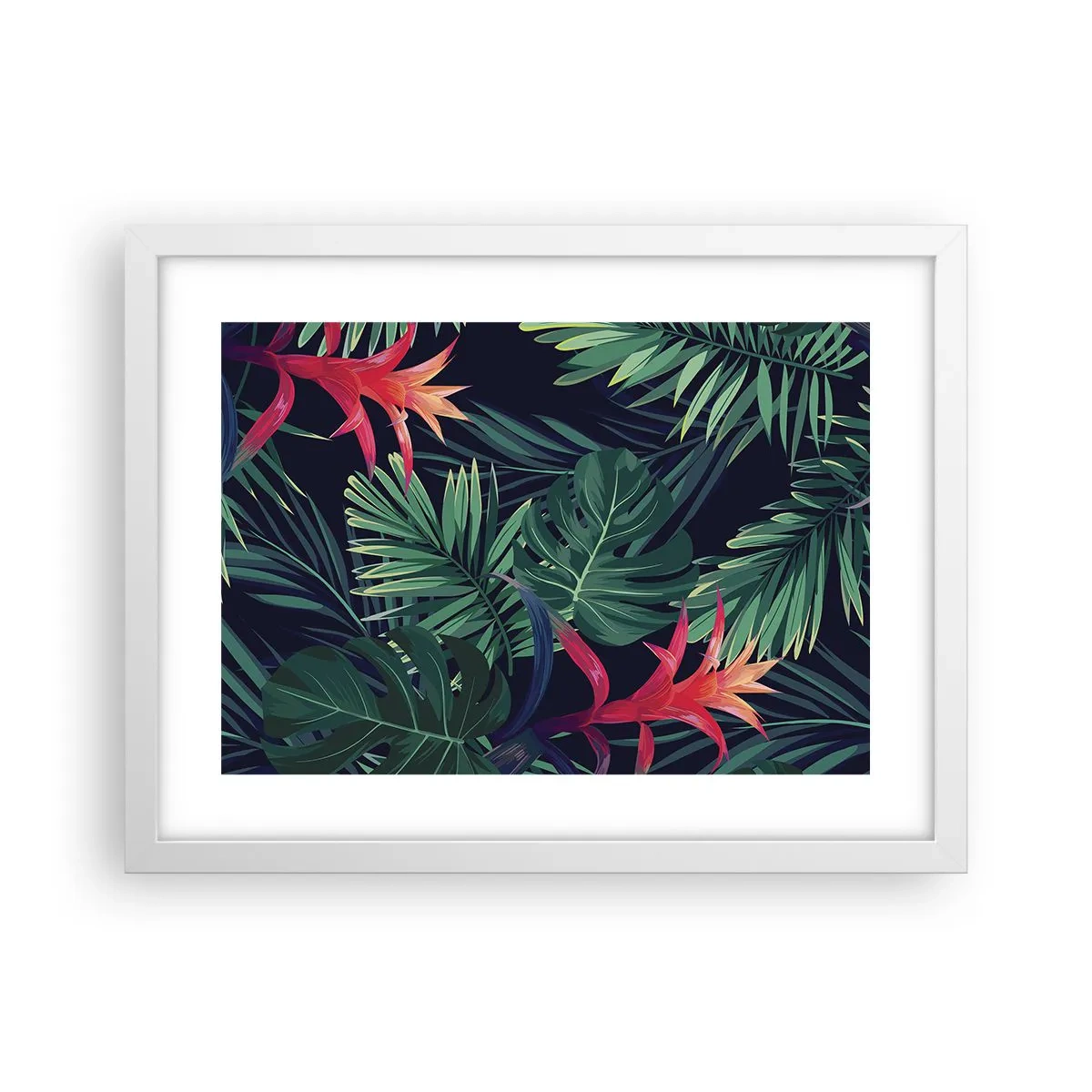 Póster en marco blanco - Encender el color verde - 40x30 cm