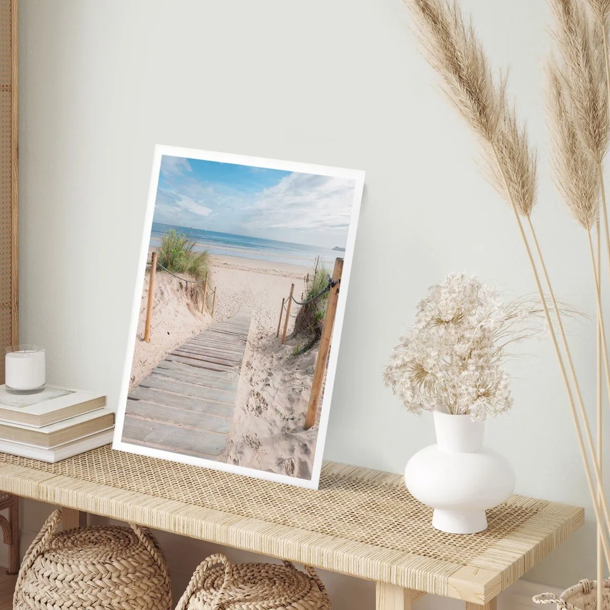 Póster - Camino a la playa con vistas al mar - 50x70cm - Hasta el horizonte - Decoración de pared moderna para salón y dormitorio ARTTOR