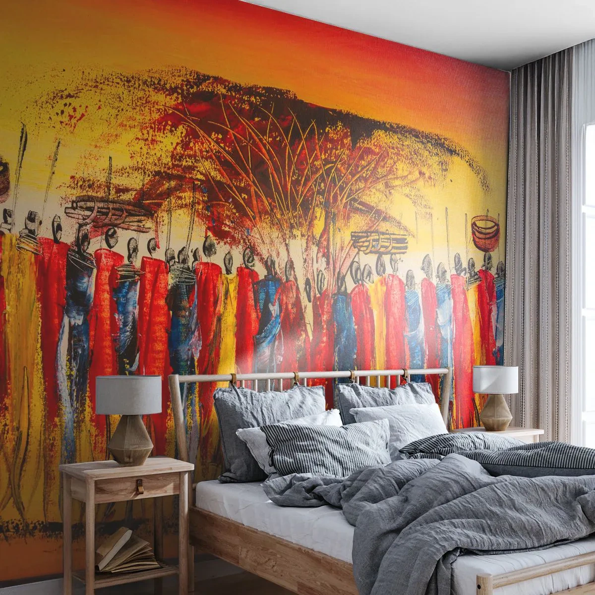 Fotomural Autadhesivo Deluxe Sticker - Allí, allí, allí van - Pedazo, Gente, África - 250x175 cm