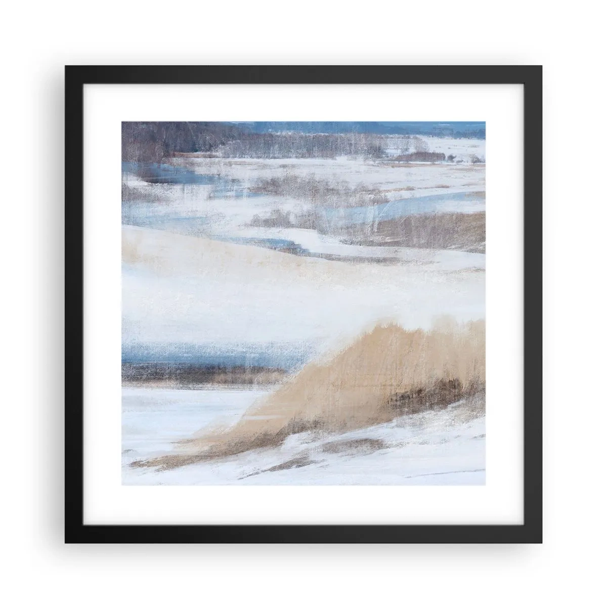 Póster en marco negro - Composición invernal - 40x40 cm