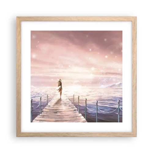 Póster en marco roble claro - A la luz de un sueño - 40x40 cm